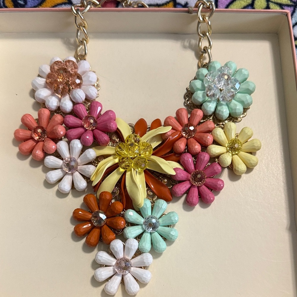 Floral Multicolor Statement Necklace